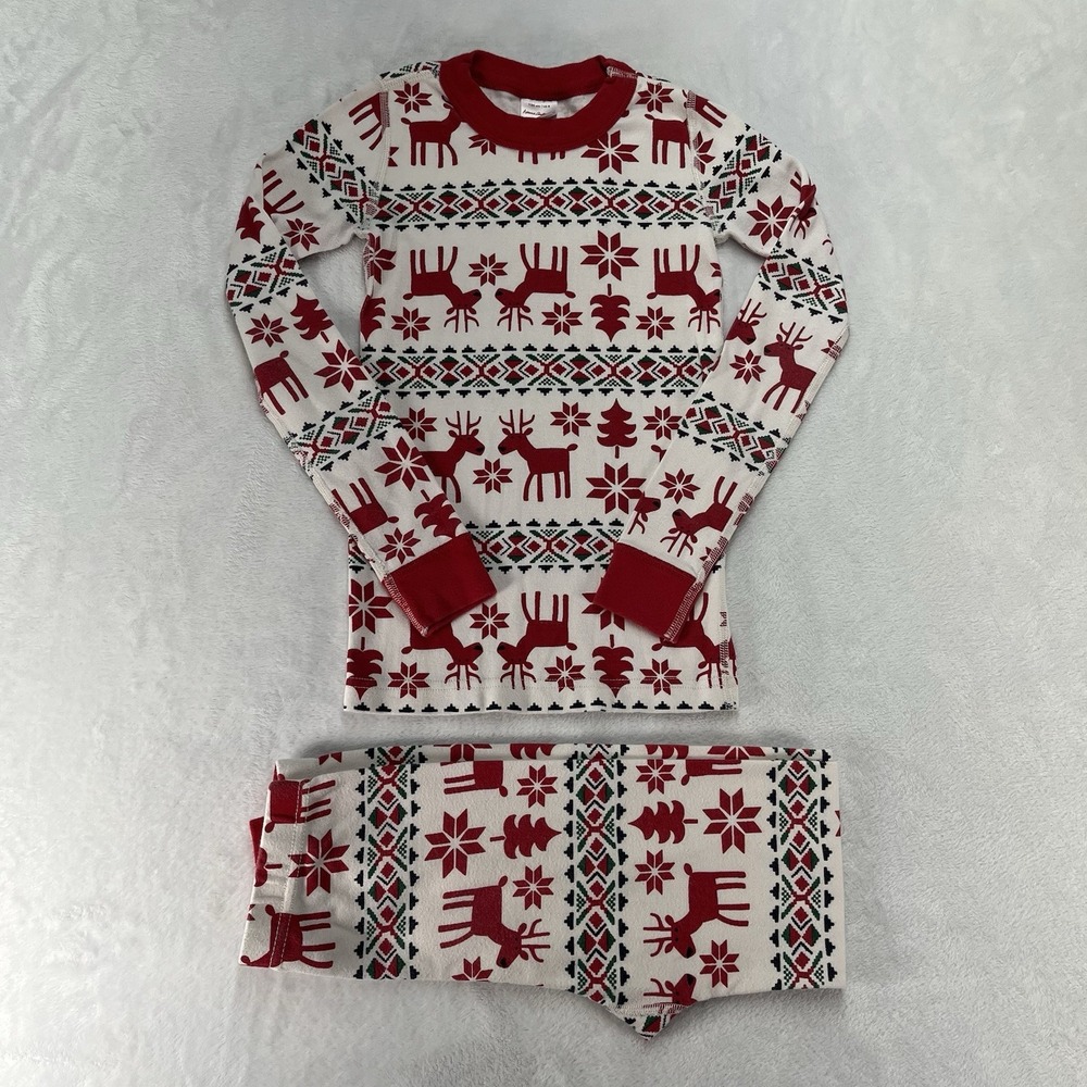 Hanna Andersson Organic Cotton Pajamas Unisex Kids 8 Christmas Holiday Fair Isle